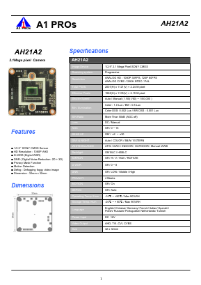 AH21A2 Datasheet PDF A1 PROs co., Ltd.