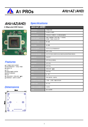 AH21AZ Datasheet PDF A1 PROs co., Ltd.