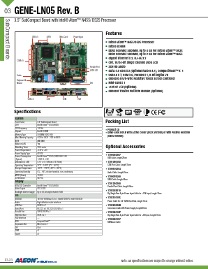 TF-GENE-LN05W2-B10-01 Datasheet PDF AAEON Technology