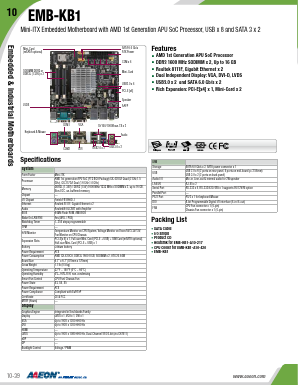 EMB-KB1-A10-420 Datasheet PDF AAEON Technology