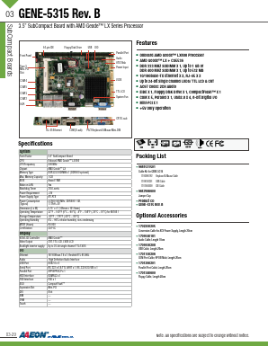 GENE-5315REV.B Datasheet PDF AAEON Technology