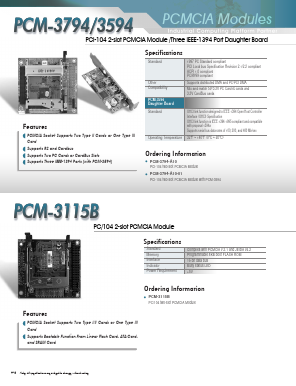 PCM-3115B Datasheet PDF AAEON Technology