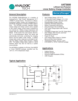 AAT3680IKS-4.2-T1 Datasheet PDF Advanced Analog Technology, Inc.