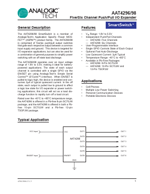 AAT4298IJQ-T1 Datasheet PDF Advanced Analog Technology, Inc.