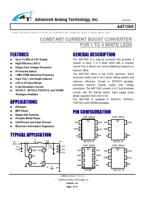 AAT1500 Datasheet PDF Advanced Analog Technology, Inc.