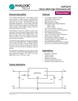 AAT3215IGV-3.0-T1 Datasheet PDF Advanced Analog Technology, Inc.