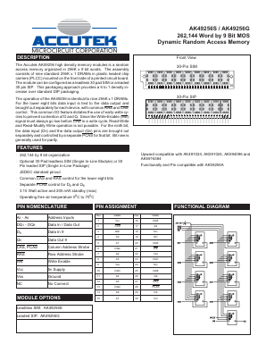 AK49256SP-10 Datasheet PDF ACCUTEK MICROCIRCUIT CORPORATION