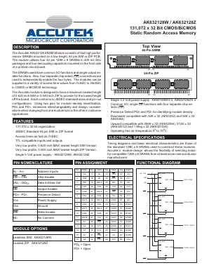 AK632128Z Datasheet PDF ACCUTEK MICROCIRCUIT CORPORATION