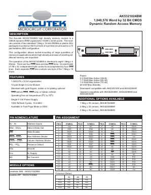 AK5321024BW Datasheet PDF ACCUTEK MICROCIRCUIT CORPORATION