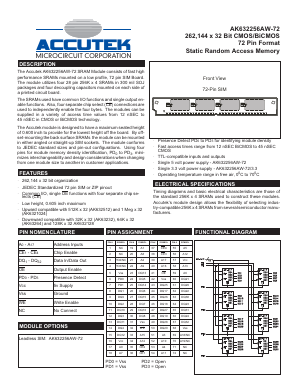 AK632256AW-72 Datasheet PDF ACCUTEK MICROCIRCUIT CORPORATION