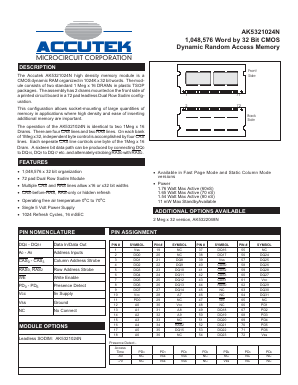 AK5321024N Datasheet PDF ACCUTEK MICROCIRCUIT CORPORATION