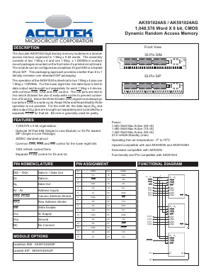 AK591024AS Datasheet PDF ACCUTEK MICROCIRCUIT CORPORATION