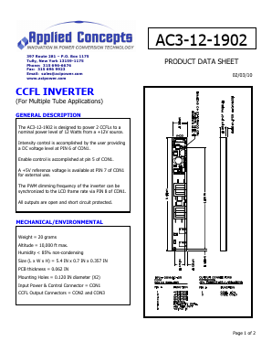 AC3-12-1902 Datasheet PDF Applied Concepts Inc.