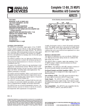 AD9225ARRL Datasheet PDF Analog Devices