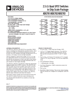 ADG781 Datasheet PDF Analog Devices