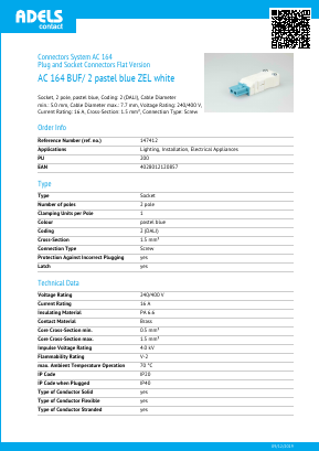 147412 Datasheet PDF Adels-Contact