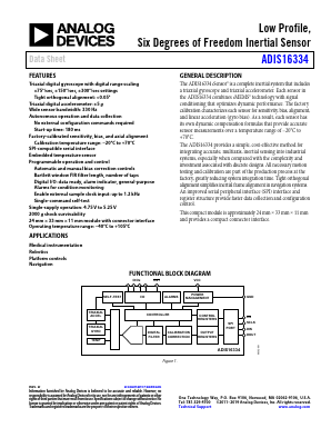 ADIS16334 Datasheet PDF Analog Devices