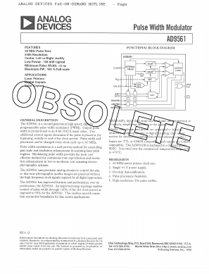 AD9561 Datasheet PDF Analog Devices