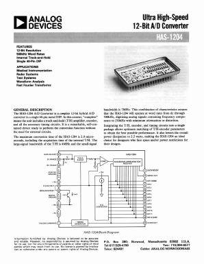 HAS-1204SM Datasheet PDF Analog Devices