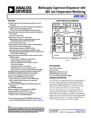 ADM1063ASUZ-REEL7 Datasheet PDF Analog Devices
