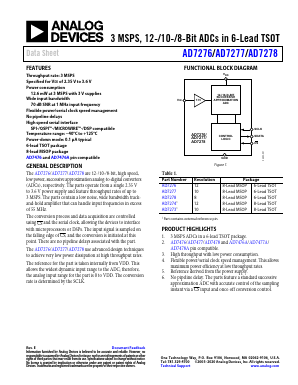 AD7276BRM Datasheet PDF Analog Devices