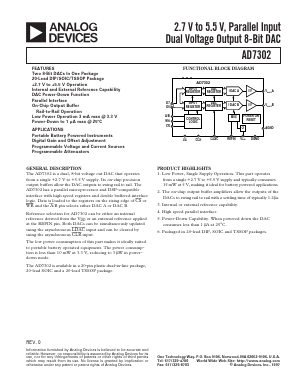 AD7302 Datasheet PDF Analog Devices