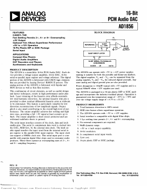 AD1856R-J Datasheet PDF Analog Devices