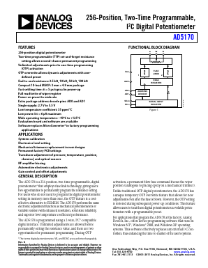 AD5170 Datasheet PDF Analog Devices