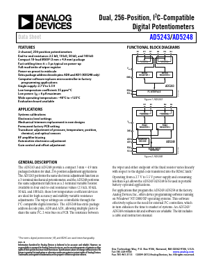 AD5243BRMZ50 Datasheet PDF Analog Devices