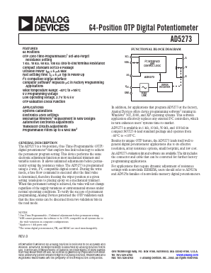 AD5273BRJ10-REEL7 Datasheet PDF Analog Devices