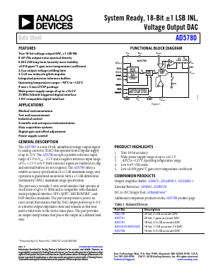 AD5780 Datasheet PDF Analog Devices