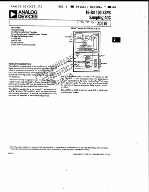 AD676JN Datasheet PDF Analog Devices