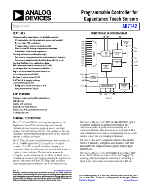 AD7142ACPZ-1500RL7 Datasheet PDF Analog Devices