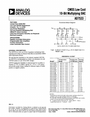 AD7533JR Datasheet PDF Analog Devices