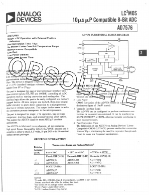 AD7576 Datasheet PDF Analog Devices