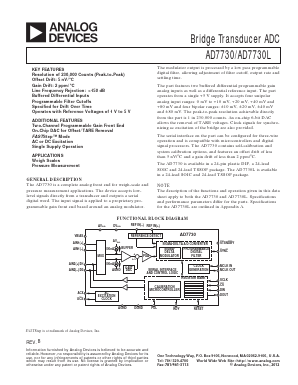 AD7730BR Datasheet PDF Analog Devices