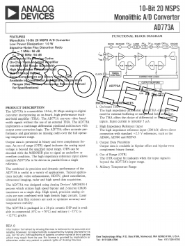 AD773AJ Datasheet PDF Analog Devices