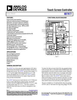 AD7877ACPZ-REEL7 Datasheet PDF Analog Devices