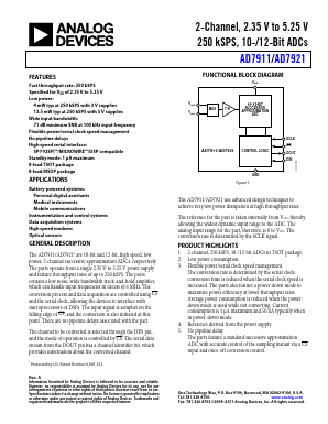 AD7911ARMZ-REEL7 Datasheet PDF Analog Devices