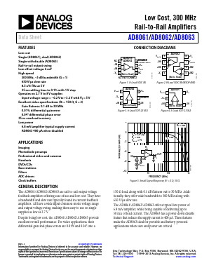 AD8062 Datasheet PDF Analog Devices