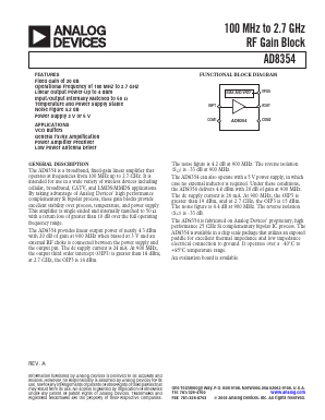 AD8354-EVAL Datasheet PDF Analog Devices