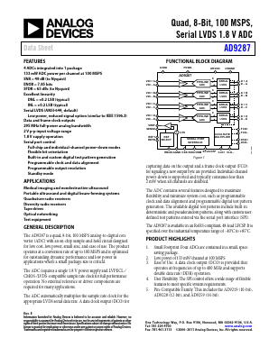 AD9287-100EBZ Datasheet PDF Analog Devices