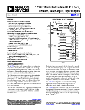 AD9510 Datasheet PDF Analog Devices
