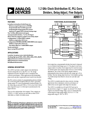 AD9511-VCO/PCB Datasheet PDF Analog Devices