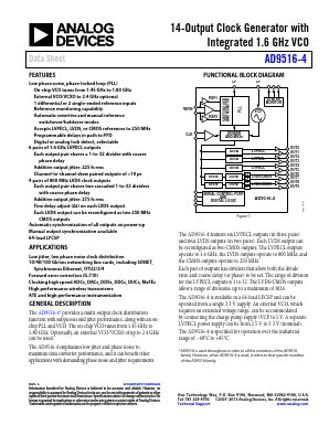 AD9516-4 Datasheet PDF Analog Devices