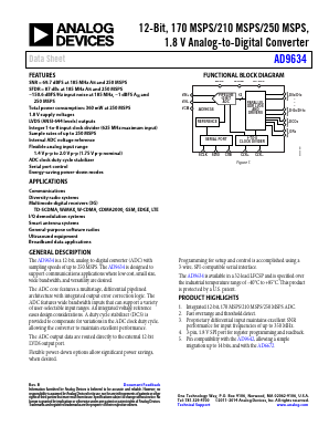 AD9634BCPZRL7-210 Datasheet PDF Analog Devices