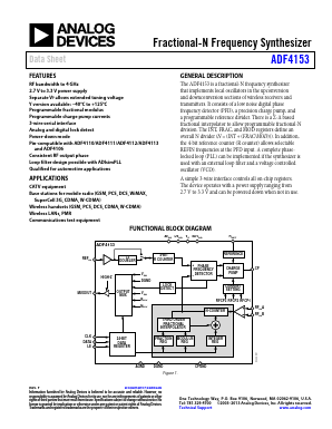 ADF4153BRU-REEL7 Datasheet PDF Analog Devices