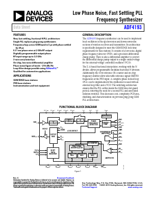 ADF4193BCPZ Datasheet PDF Analog Devices