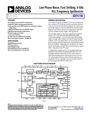ADF4196 Datasheet PDF Analog Devices