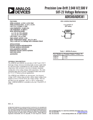 ADR381ART-R2 Datasheet PDF Analog Devices